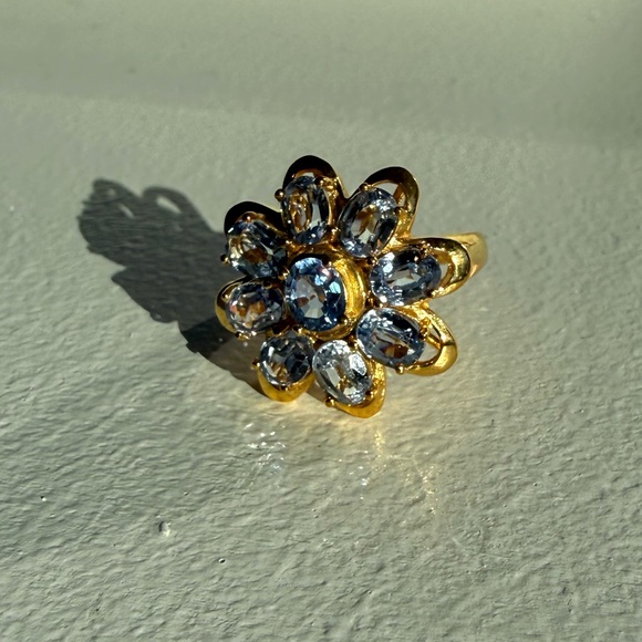 3/$100 Cornflower Blue Flower Ring Size 6.75 - Picture 2 of 12